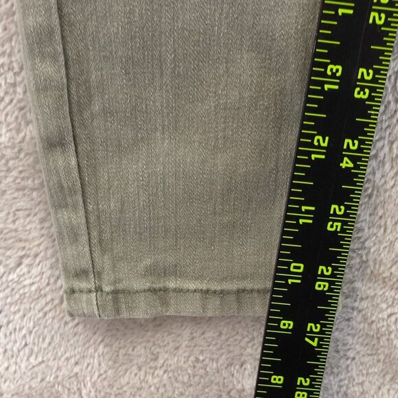 Bamboo Womens Jeans Size 3/4 Distressed Skinny Ankle Casual Classic Green Denim - Picture 6 of 15